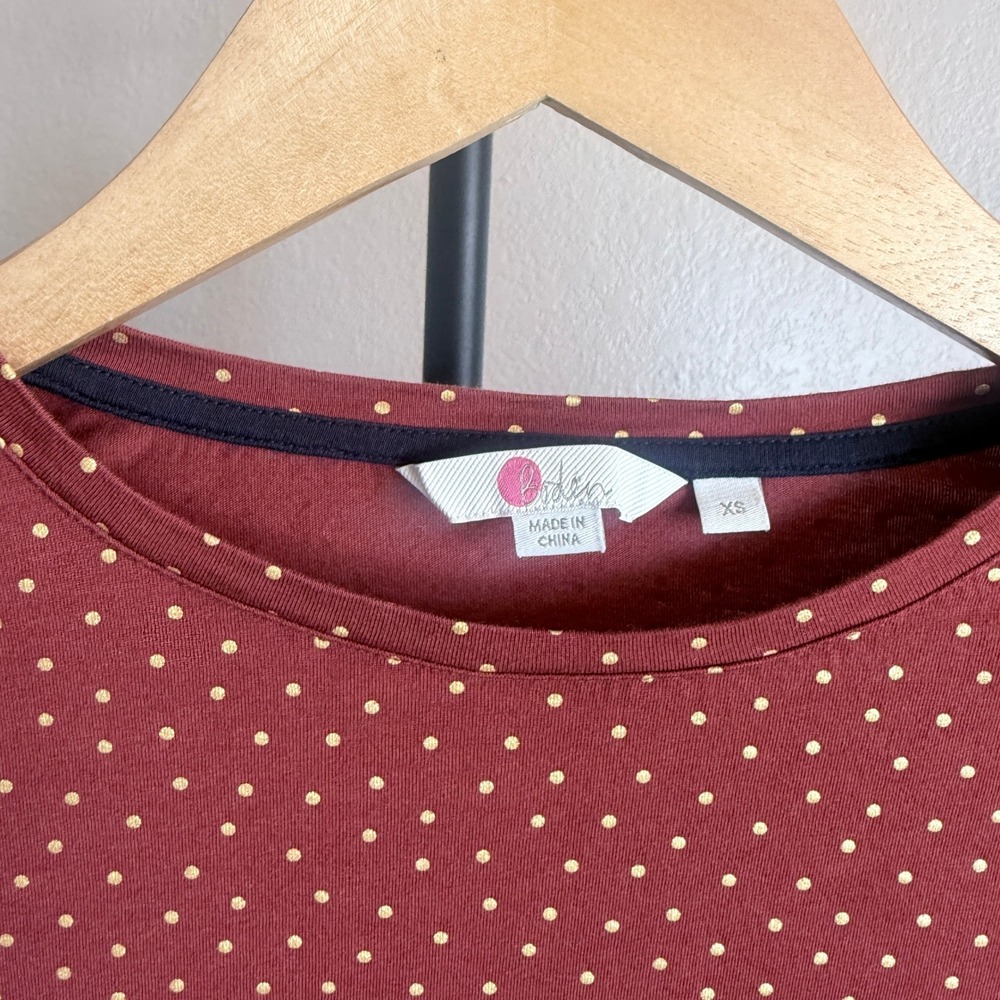 Boden Womens XS Polka Dot Long Sleeve Top Casual Cotton Modal Crewneck Shirt - Picture 4 of 6
